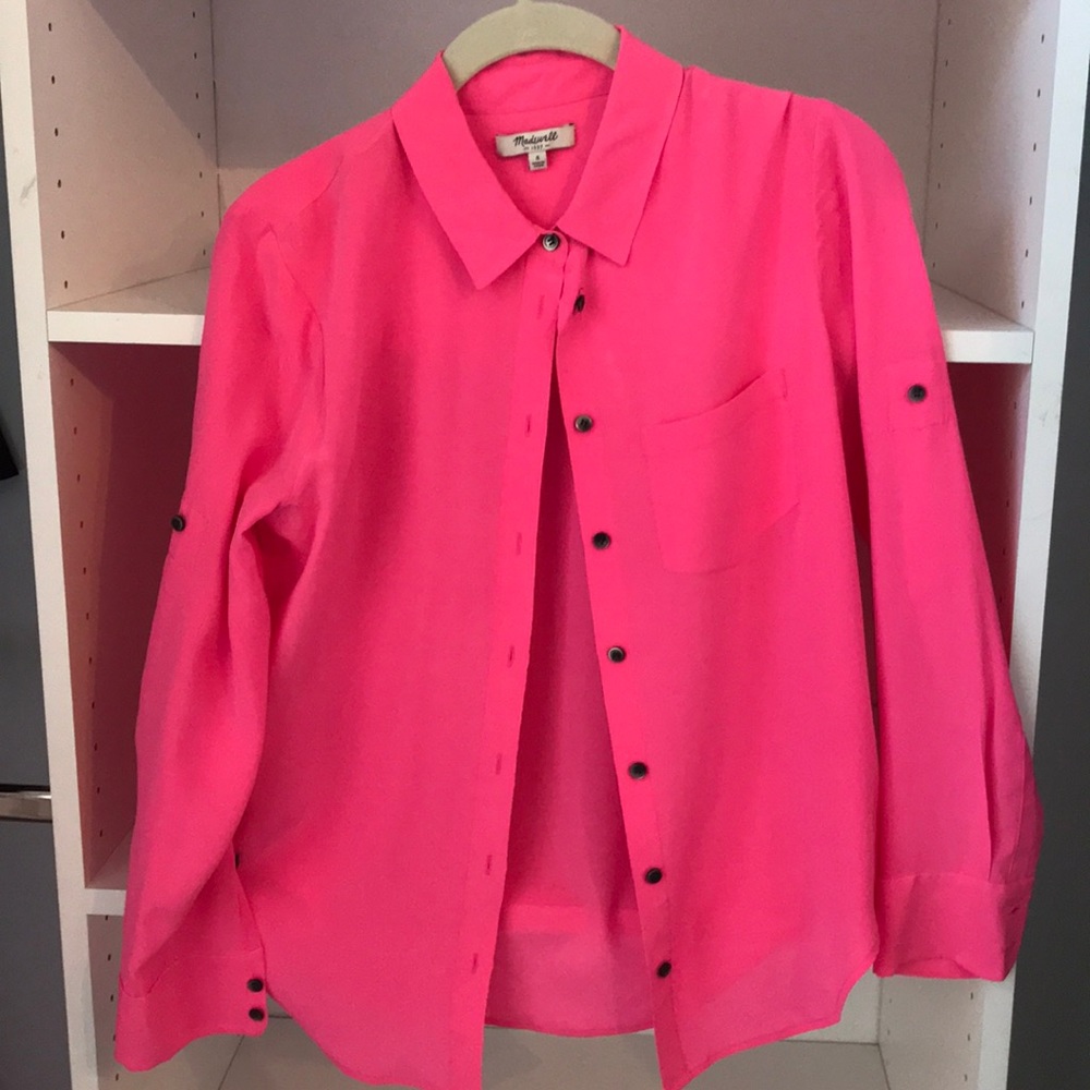Madewell pink button down blouse